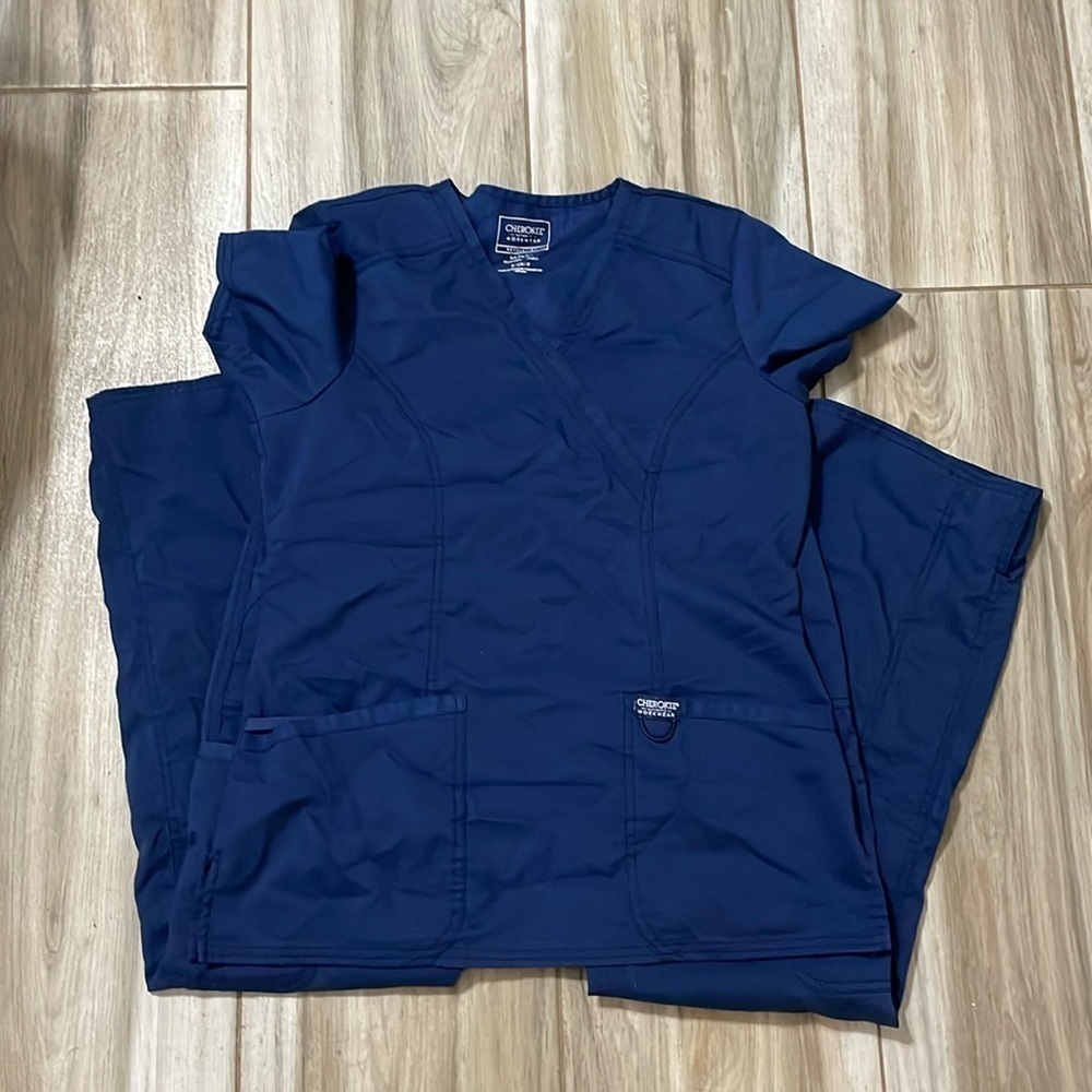 Cherokee workwear scrubs set navy blue